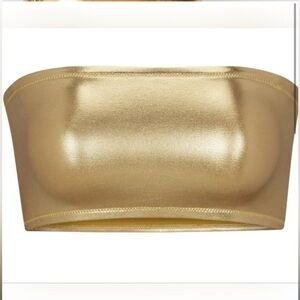 Skims Metallic Swim Bandeau Bikini Top